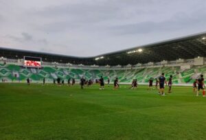 latihan perdana di Stadion Utama Sumatera Utara
